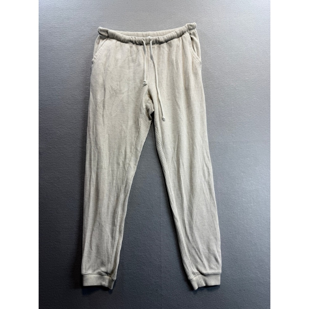Aerie Joggers Women Medium Beige Waffle Knit Drawstring Pocket